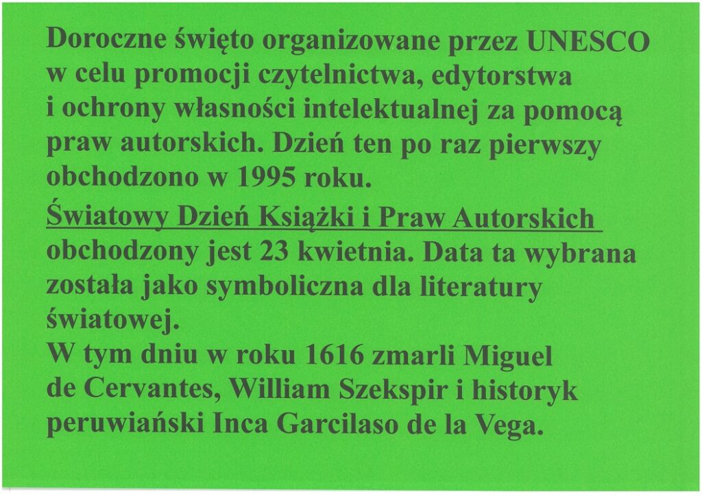 Plansze z gazetki Dzień Książki