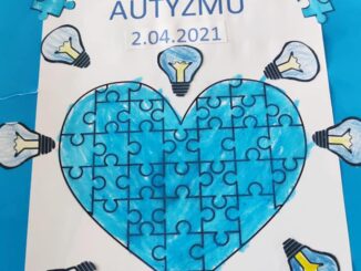 Plakat niebieskie serce na Dzień Zutyzmu